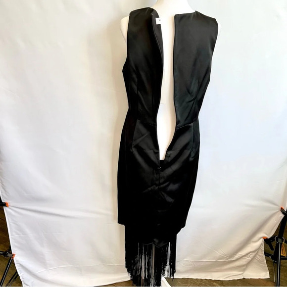 NWT Keepsake The Label Dress Formal Little Black Sleeveless Fringe Size Large - Picture 12 of 14
